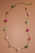 Load image into Gallery viewer, Beaded Floral Multi-Color Necklace