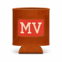 Load image into Gallery viewer, MV Needlepoint+Leather Can Cooler
