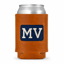 Load image into Gallery viewer, MV Needlepoint+Leather Can Cooler