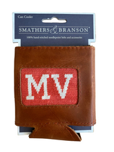 Load image into Gallery viewer, MV Needlepoint+Leather Can Cooler