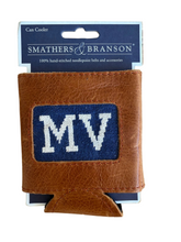 Load image into Gallery viewer, MV Needlepoint+Leather Can Cooler