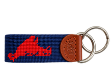 Load image into Gallery viewer, Jaws-MV Island Key Fob (Dark Navy - Red Island)
