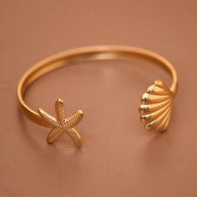 Load image into Gallery viewer, Starfish & Seashell Cuff Bracelet