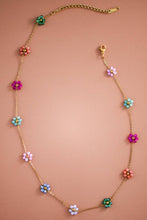 Load image into Gallery viewer, Beaded Floral Multi-Color Necklace