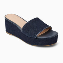 Load image into Gallery viewer, Bay Denim Mid Wedge
