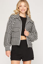 Load image into Gallery viewer, HERRINGBONE TWEED ZIPPED JACKET
