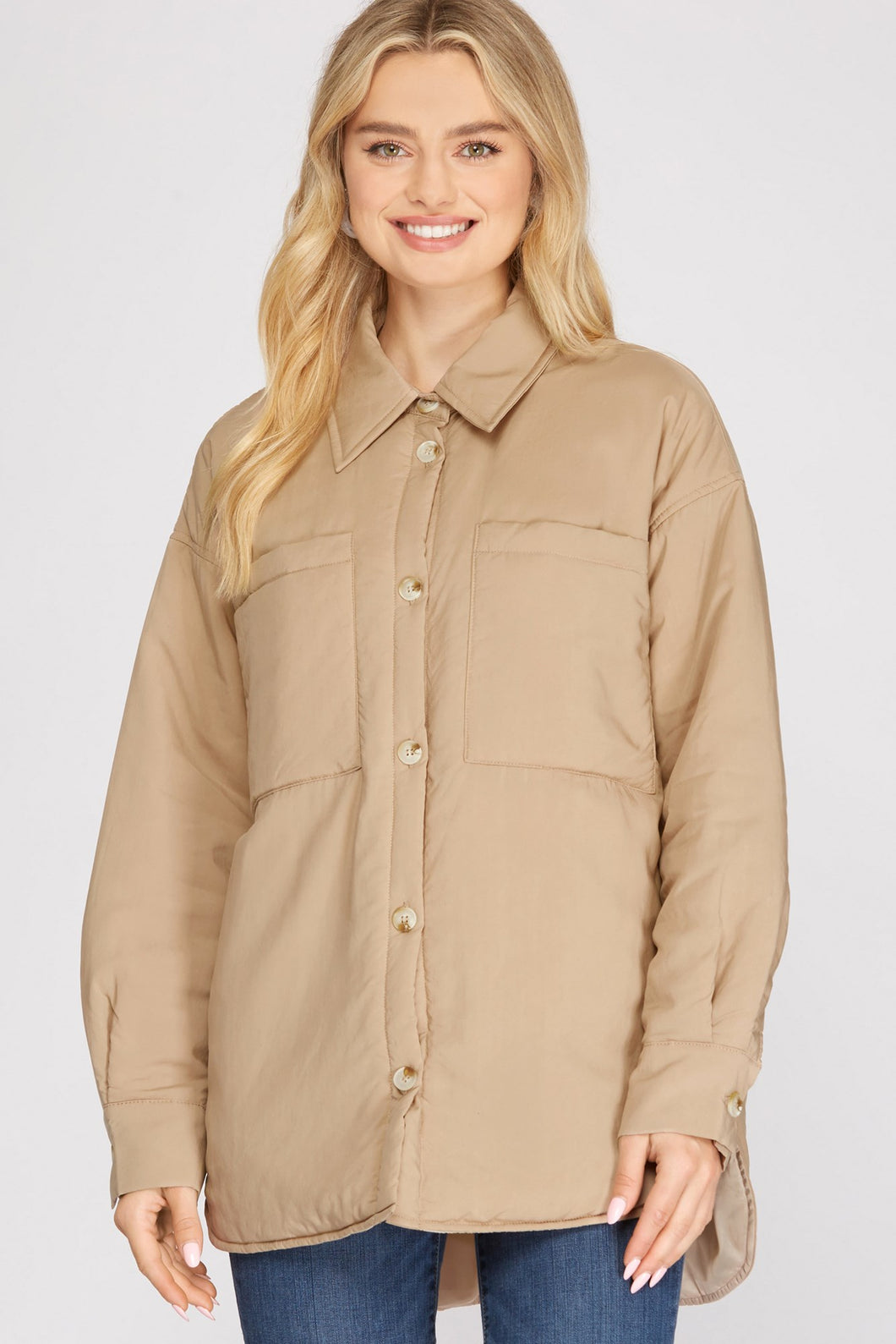 OVERSIZED PADDED SHIRT JACKET
