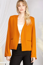 Load image into Gallery viewer, LONG SLEEVE COLLARLESS BLAZER WITH POCKETS
