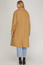 Load image into Gallery viewer, PUFF LONG SLEEVE WOOL DOUBLE BREASTED LONG COAT
