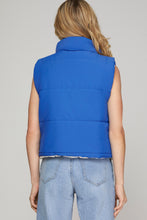 Load image into Gallery viewer, REVERSIBLE ZIP UP DRAWSTRING PUFFER VEST WITH SIDE POCKETS
