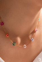 Load image into Gallery viewer, Beaded Floral Multi-Color Necklace
