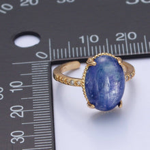 Load image into Gallery viewer, 24K Gold Filled Oval Blue Lapiz Stone Ring O2276
