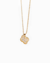 Load image into Gallery viewer, Open Frame CZ Pave Clover Pendant Necklace
