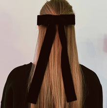 Load image into Gallery viewer, Double Fold Artisan Velvet Bow Hair Clip
