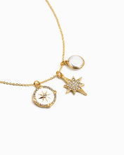 Load image into Gallery viewer, Starburst Triple Charm Pendant Necklace
