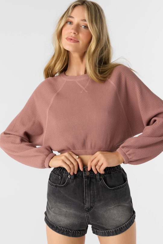 TOUR WAFFLE KNIT SLOUCHY TOP CREW