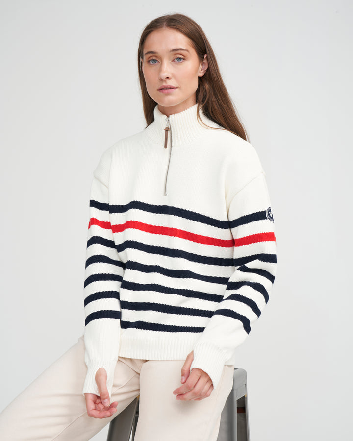 Regina T-Neck WP + Off White/Multi