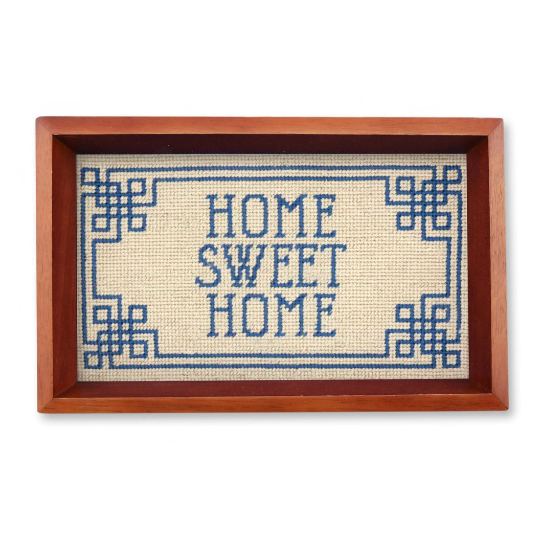 Home Sweet Home Valet Tray (Light Khaki) (Chestnut Wood)