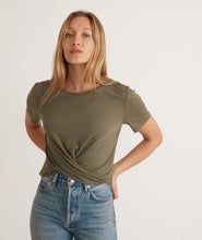 Load image into Gallery viewer, Lexi Rib Twist Front Top in Dusty Olive
