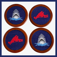 Load image into Gallery viewer, Jaws-MV Island Coasters (Dark Navy-Red Island)

