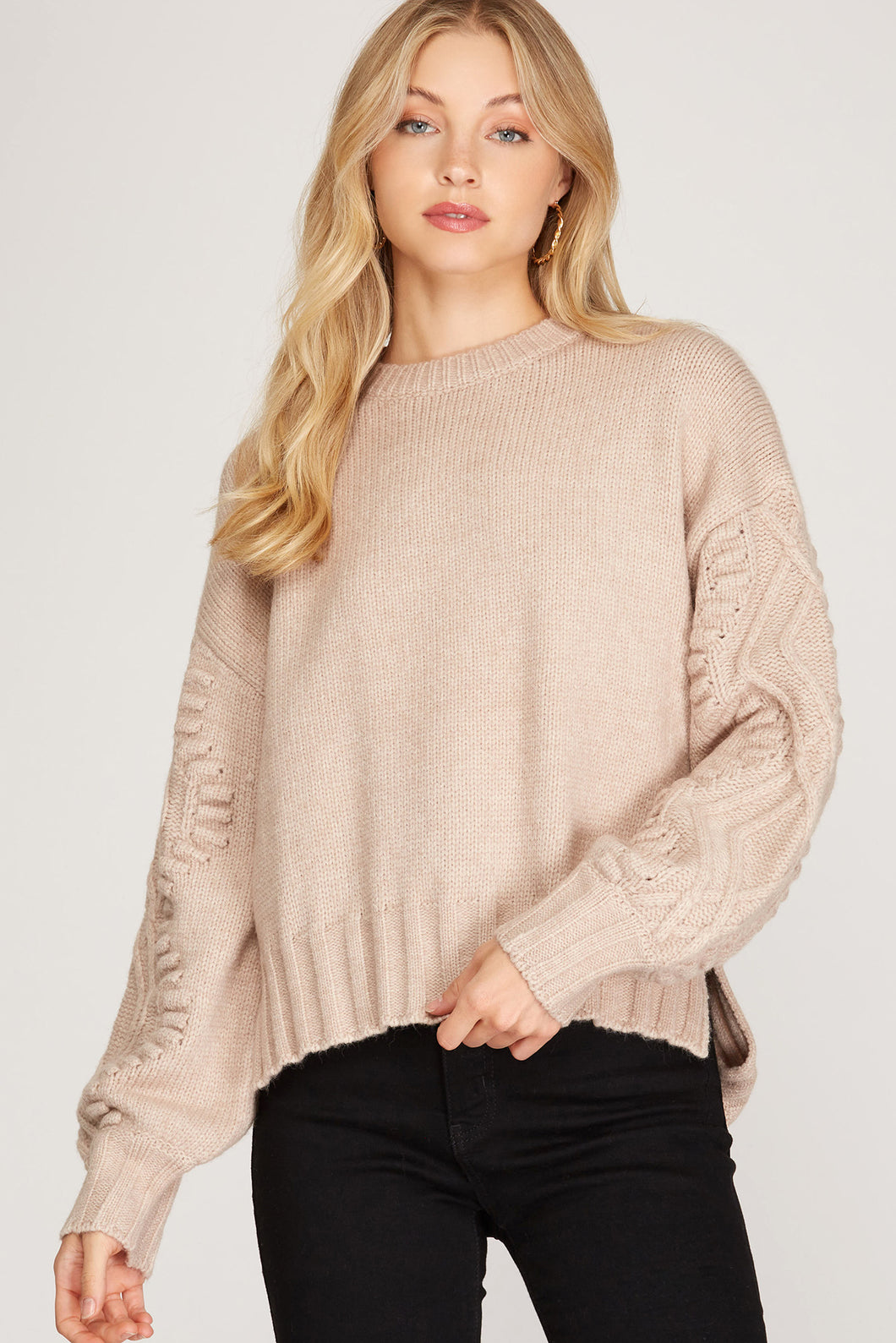 LONG SLEEVE KNIT SWEATER TOP