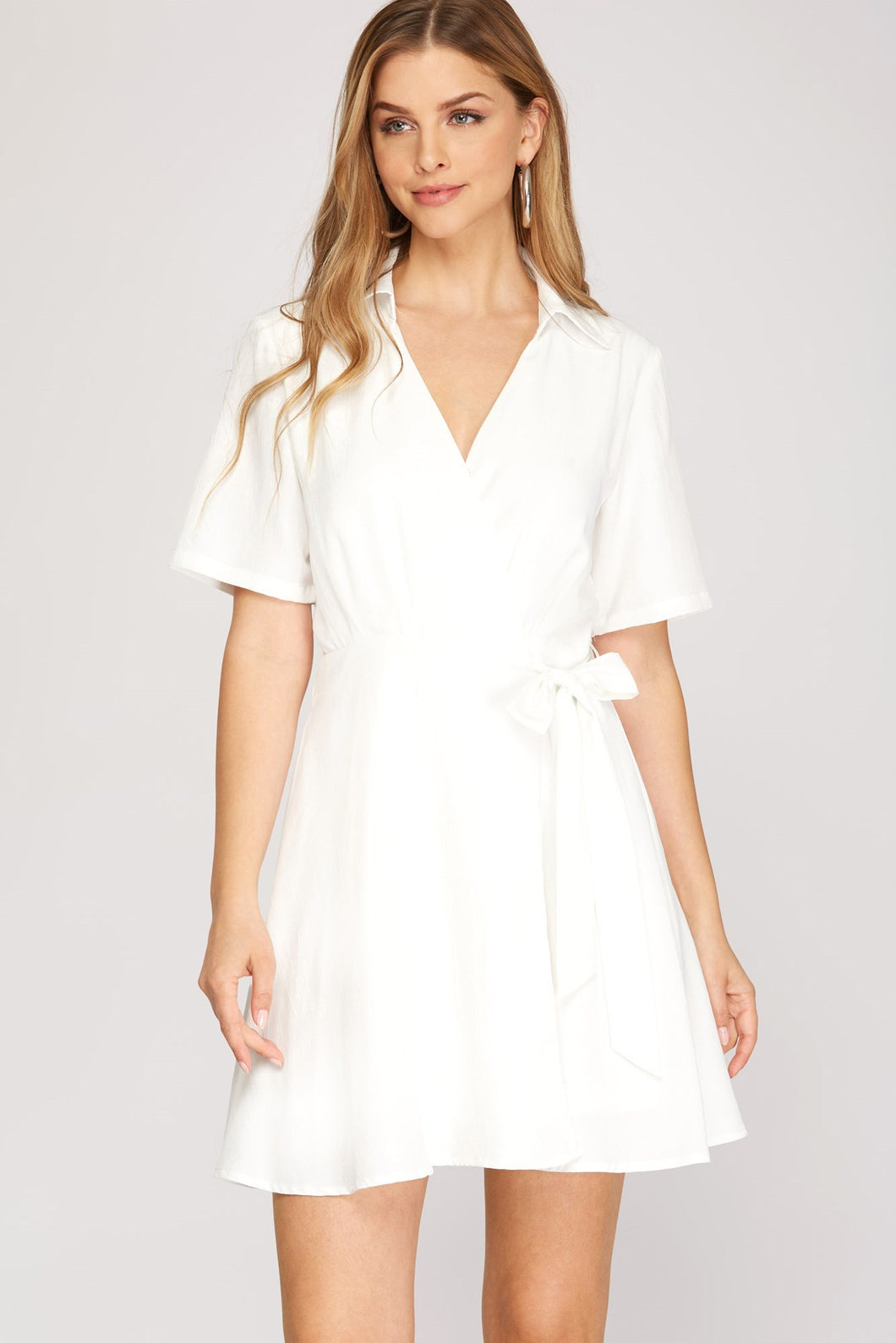 White Wrap Dress with Liner
