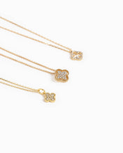 Load image into Gallery viewer, Open Frame CZ Pave Clover Pendant Necklace
