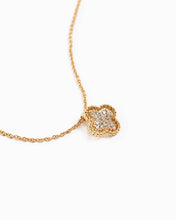 Load image into Gallery viewer, Open Frame CZ Pave Clover Pendant Necklace
