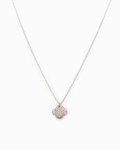 Load image into Gallery viewer, Open Frame CZ Pave Clover Pendant Necklace
