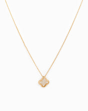 Load image into Gallery viewer, Open Frame CZ Pave Clover Pendant Necklace
