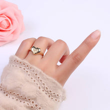 Load image into Gallery viewer, Dainty &quot;Fuck You&quot; Gold Heart Stackable Signet Ring
