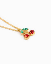 Load image into Gallery viewer, Double Cherry Sparkle Fruit Pendant Necklace
