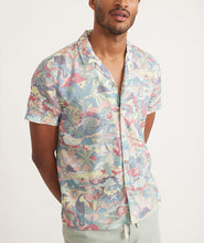 Load image into Gallery viewer, Tencel Linen Resort Shirt in Teal Groovy Print
