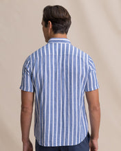 Load image into Gallery viewer, M SS Linen/Rayon Seamark Stripe Sportshirt
