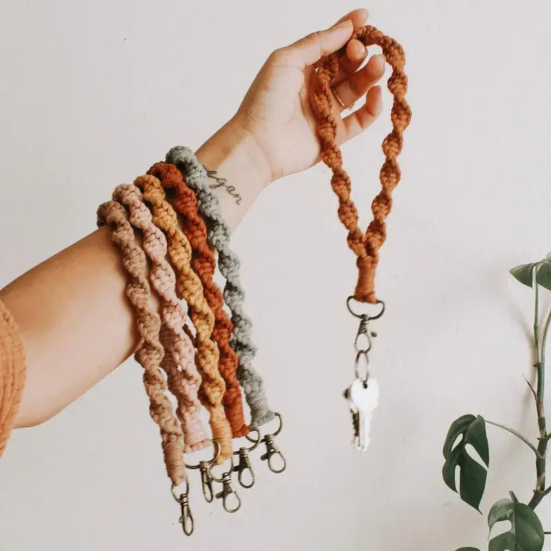 Boho Keychain Woven Braided Rope