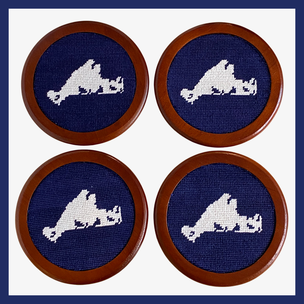 Martha's Vineyard Island Shape Coaster Set