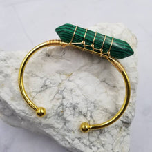 Load image into Gallery viewer, Handmade Wire Gemstone Bangle Bracelet
